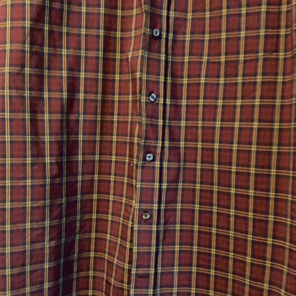 George Plaid y2k ClassicBolo Fit Man Button Down Boho Shirt Long Sleeve Size 3XL - Picture 7 of 10